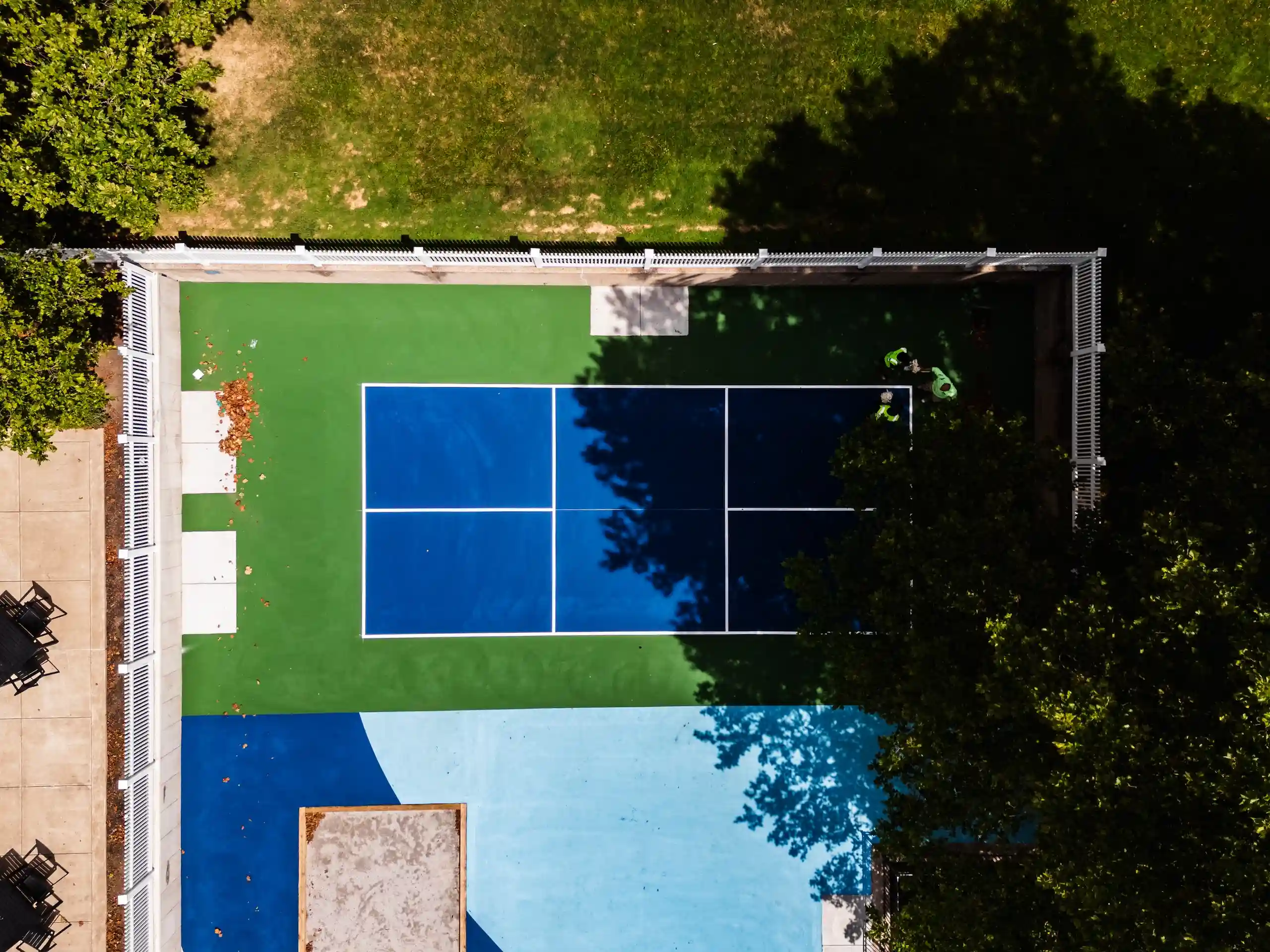 Overhead view of court