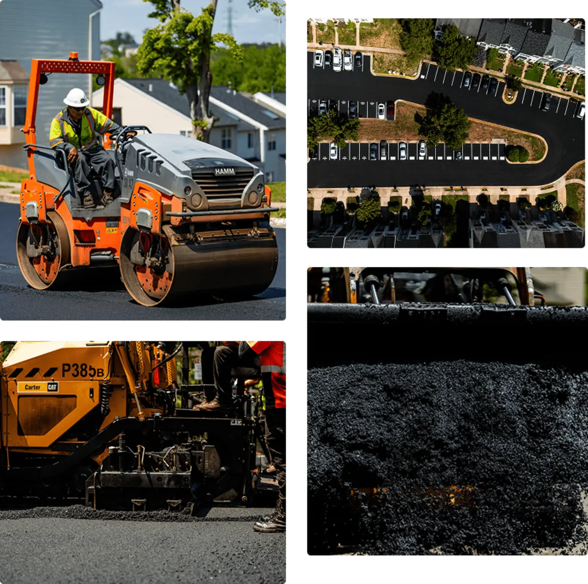 asphalt paving collage